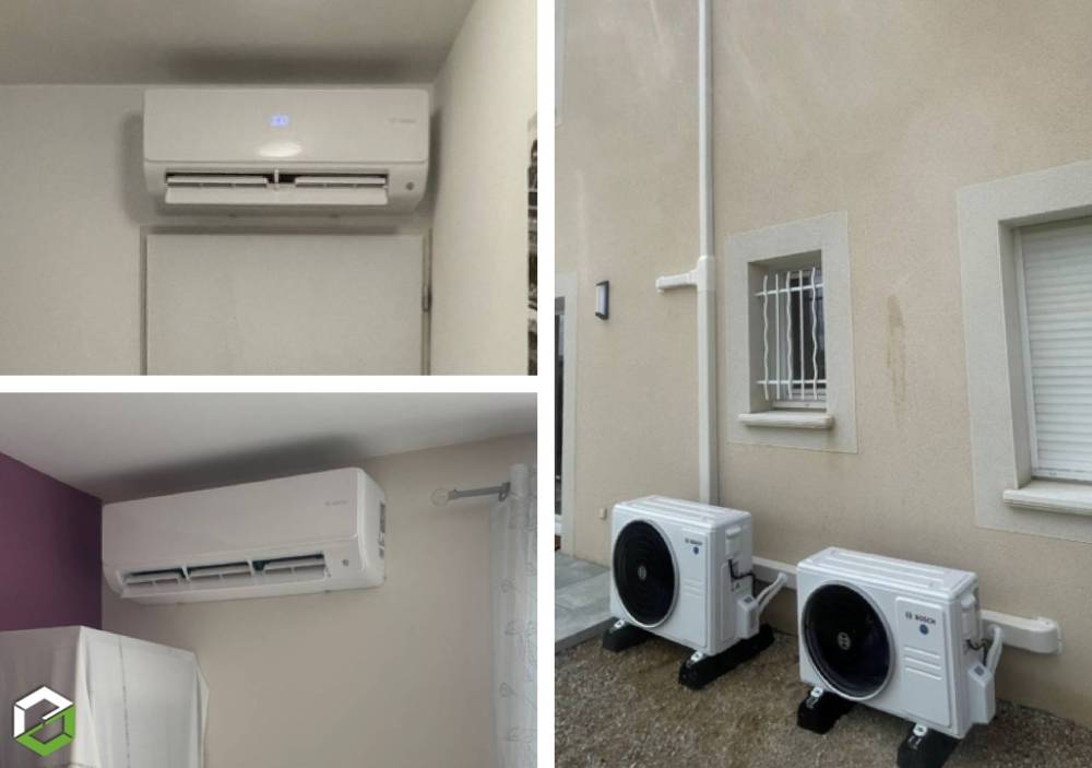 Installation de deux mono-splits BOSCH 6000i dans une maison TIGNIEU JAMEYZIEU