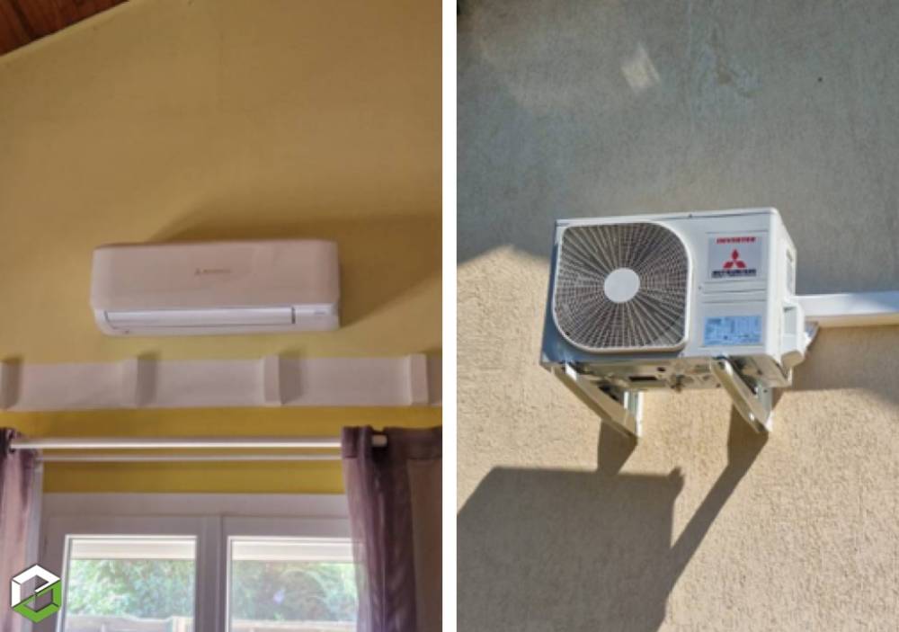 Installation de climatisation réversible MITSUBISHI HEAVY INDUSTRIES dans une maison CHARVIEU CHAVAGNEUX