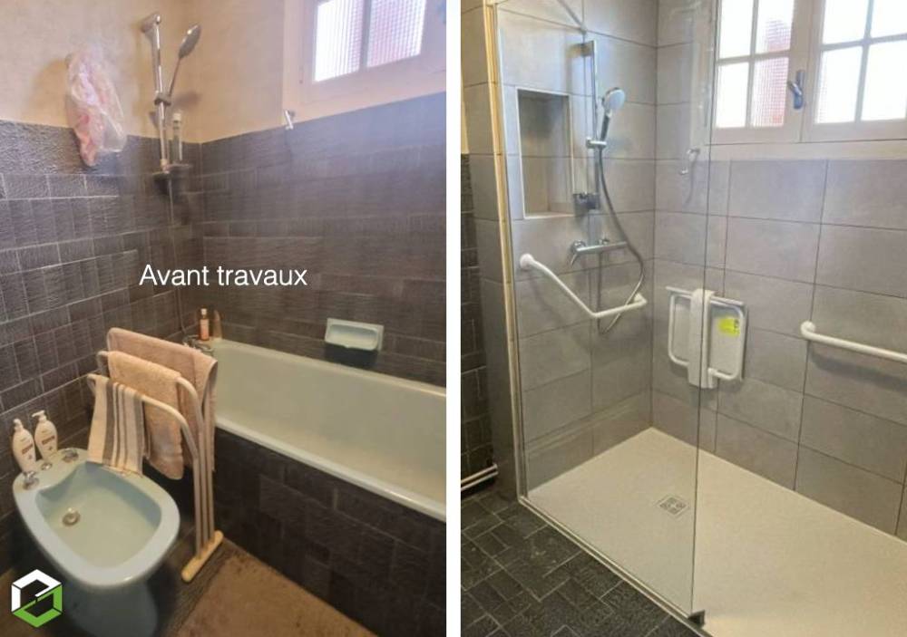 Réaménagement de salle de bain en douche PMR  Saint-Romain-de-Jalionas (38460)  Isère (38)