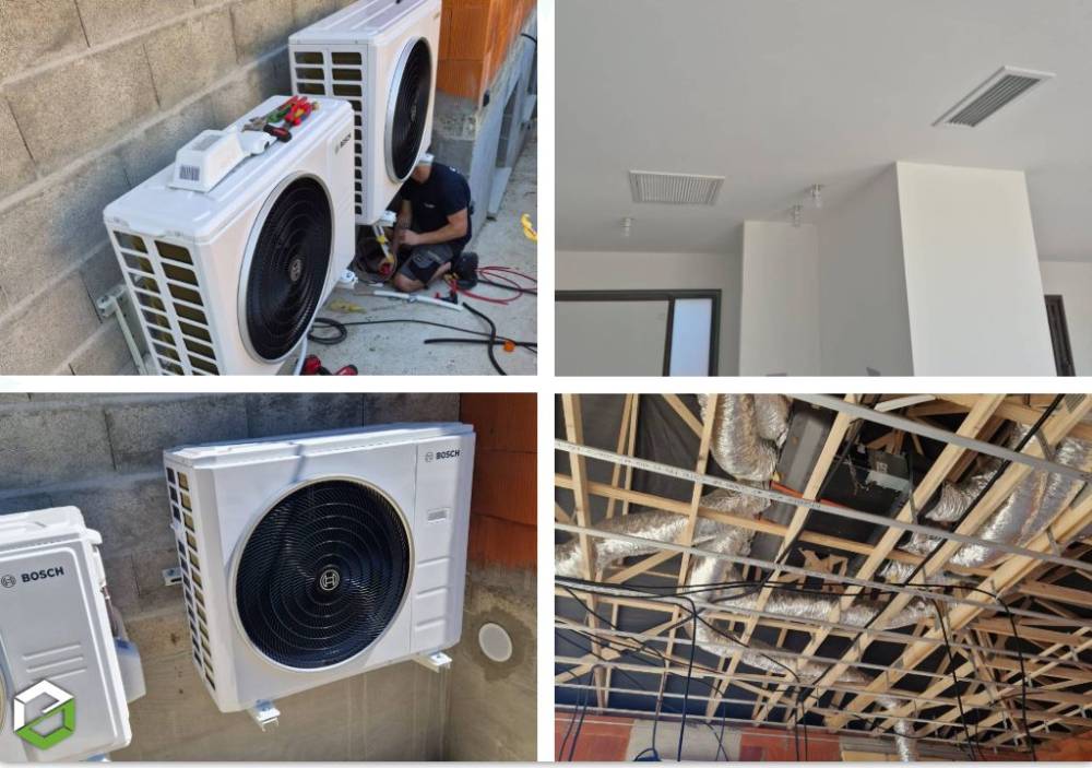 Installation de climatisations gainables Bosch dans une villa neuve à Satolas-et-Bonce